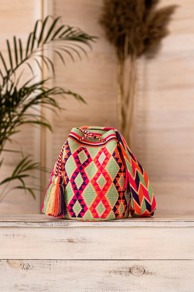 Lombia Wayuu Mochila Crossbody Bag (Size M)- Geisha | MKay Style